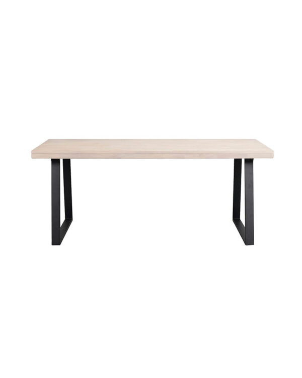 Matbord Brooklyn Vitpigment, svarta U-ben 220-320cm - Bild 2