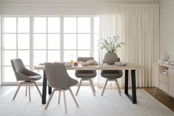 Matbord Brooklyn Vitpigment, svarta U-ben 220-320cm - Bild 7