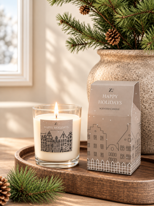 Doftljus Happy Holidays med presentkartong
