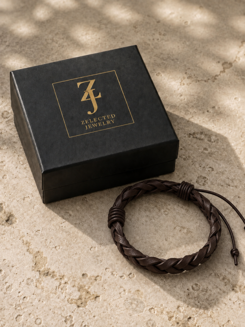 Armband Fläta brun